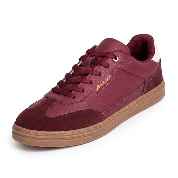 Boldfit Sneakers for Men Casual Stylish Sneakers for Man with Premium PU Leather Upper, Cushioned Insole, Padded Collar, Breathable Lining & TPR Grip Sole Everyday Wear Shoes for Men Klunys Elite - Image 2