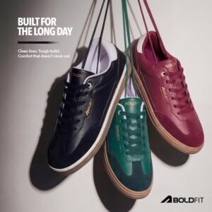Boldfit Sneakers for Men Casual Stylish Sneakers for Man with Premium PU Leather Upper, Cushioned Insole, Padded Collar, Breathable Lining & TPR Grip Sole Everyday Wear Shoes for Men Klunys Elite