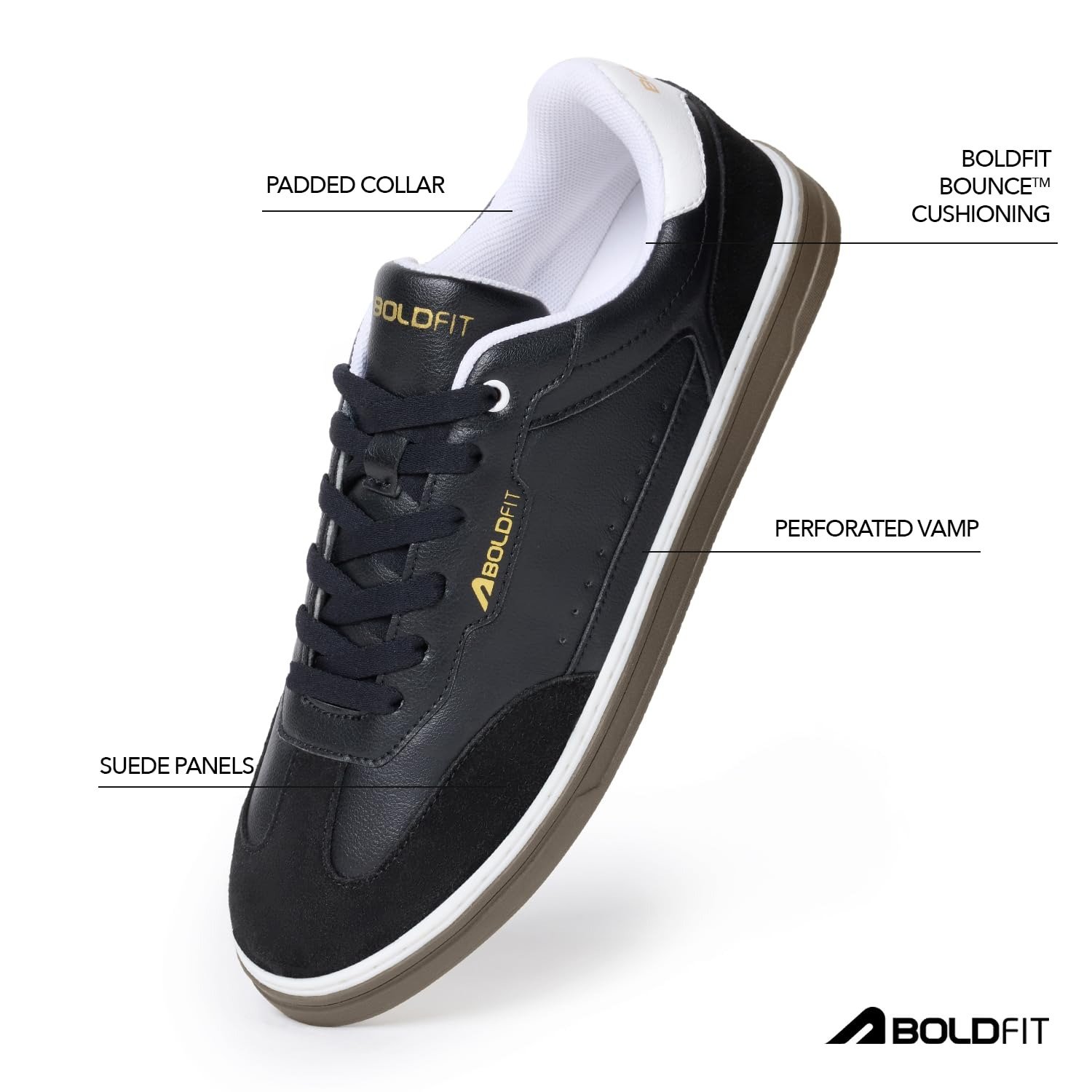 Boldfit Sneakers for Men Casual Stylish Sneakers for Man with Premium PU Leather Upper, Cushioned Insole, Padded Collar, Breathable Lining & TPR Grip Sole Everyday Wear Shoes for Men Klunys Elite - Image 12